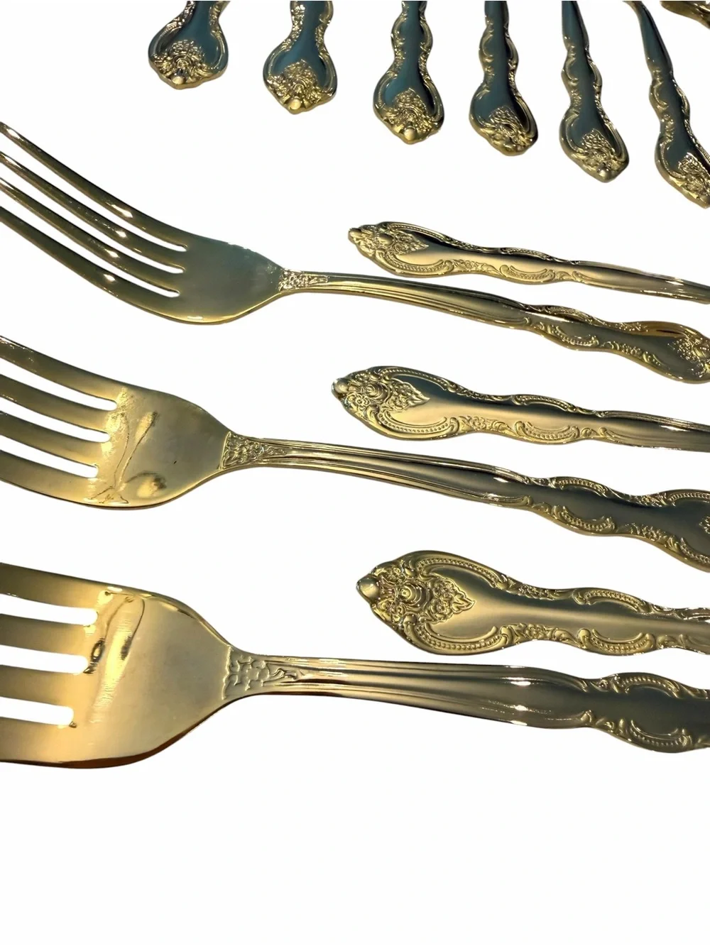 International China 63 Pc Set Gold Plated Flatware Silverware In Case Service 11